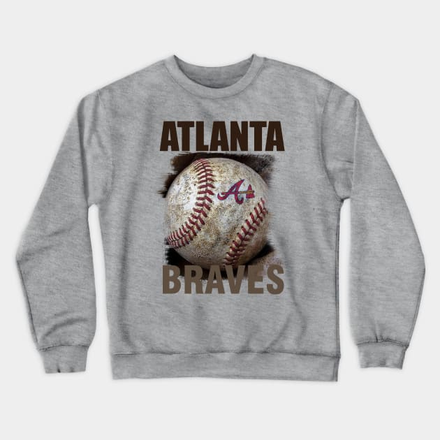 atlanta braves ball Crewneck Sweatshirt by Nwebube parody design